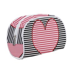 Heart Stripes Symbol Striped Makeup Case (small)