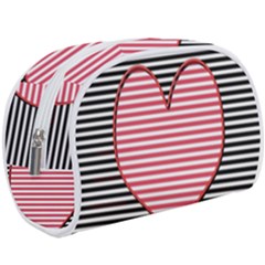 Heart Stripes Symbol Striped Makeup Case (large) by HermanTelo