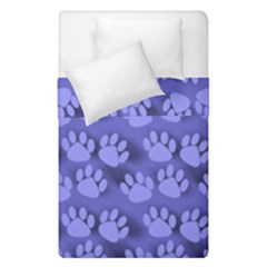 Pattern Texture Feet Dog Blue Duvet Cover Double Side (single Size)