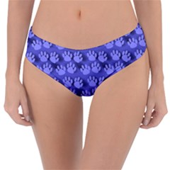 Pattern Texture Feet Dog Blue Reversible Classic Bikini Bottoms