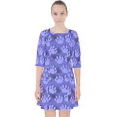 Pattern Texture Feet Dog Blue Pocket Dress by HermanTelo