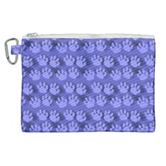 Pattern Texture Feet Dog Blue Canvas Cosmetic Bag (xl) by HermanTelo