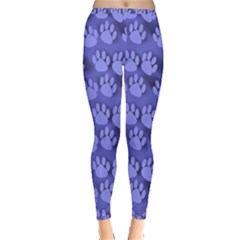 Pattern Texture Feet Dog Blue Inside Out Leggings