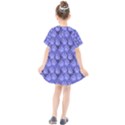 Pattern Texture Feet Dog Blue Kids  Smock Dress View2