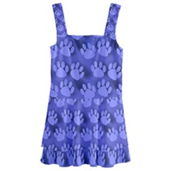 Pattern Texture Feet Dog Blue Kids  Layered Skirt Swimsuit by HermanTelo