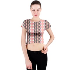 Wallpaper Cute Pattern Crew Neck Crop Top