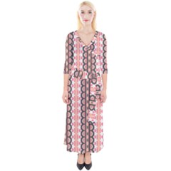 Wallpaper Cute Pattern Quarter Sleeve Wrap Maxi Dress