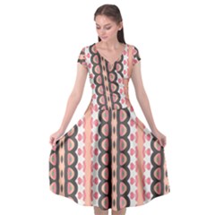 Wallpaper Cute Pattern Cap Sleeve Wrap Front Dress