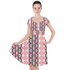 Wallpaper Cute Pattern Cap Sleeve Midi Dress