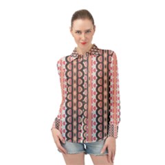 Wallpaper Cute Pattern Long Sleeve Chiffon Shirt