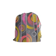 Abstract Colorful Background Grey Drawstring Pouch (medium)