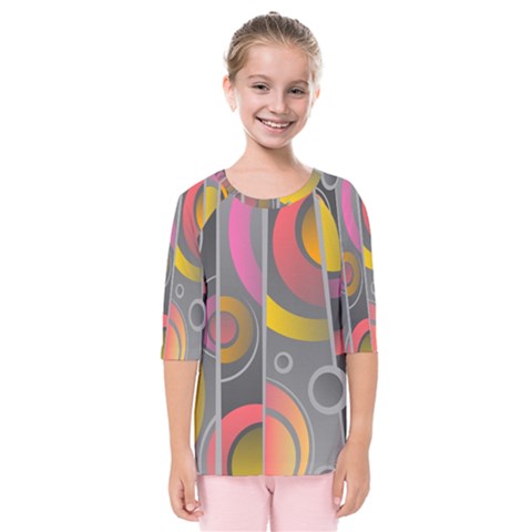 Abstract Colorful Background Grey Kids  Quarter Sleeve Raglan Tee by HermanTelo