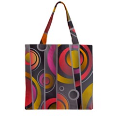 Abstract Colorful Background Grey Zipper Grocery Tote Bag by HermanTelo