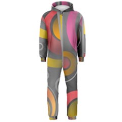 Abstract Colorful Background Grey Hooded Jumpsuit (men)  by HermanTelo