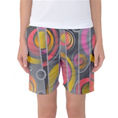 Abstract Colorful Background Grey Women s Basketball Shorts