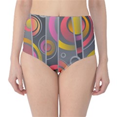 Abstract Colorful Background Grey Classic High-waist Bikini Bottoms