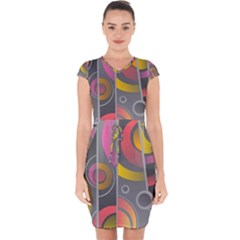 Abstract Colorful Background Grey Capsleeve Drawstring Dress  by HermanTelo