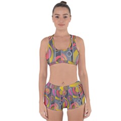 Abstract Colorful Background Grey Racerback Boyleg Bikini Set by HermanTelo