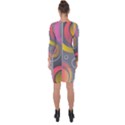 Abstract Colorful Background Grey Asymmetric Cut-Out Shift Dress View2