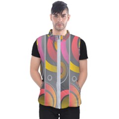 Abstract Colorful Background Grey Men s Puffer Vest