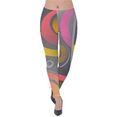 Abstract Colorful Background Grey Velvet Leggings