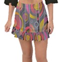 Abstract Colorful Background Grey Fishtail Mini Chiffon Skirt View1