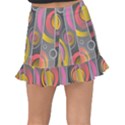 Abstract Colorful Background Grey Fishtail Mini Chiffon Skirt View2