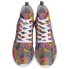 Abstract Colorful Background Grey Men s Lightweight High Top Sneakers