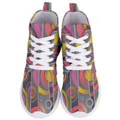 Abstract Colorful Background Grey Women s Lightweight High Top Sneakers