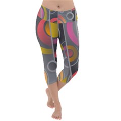 Abstract Colorful Background Grey Lightweight Velour Capri Yoga Leggings