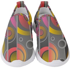 Abstract Colorful Background Grey Kids  Slip On Sneakers