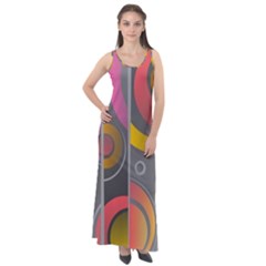 Abstract Colorful Background Grey Sleeveless Velour Maxi Dress by HermanTelo