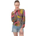 Abstract Colorful Background Grey Banded Bottom Chiffon Top View1