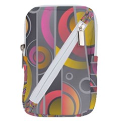 Abstract Colorful Background Grey Belt Pouch Bag (large)