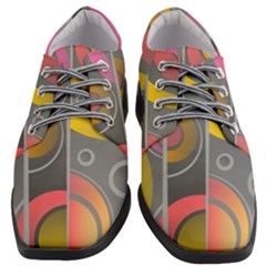 Abstract Colorful Background Grey Women Heeled Oxford Shoes