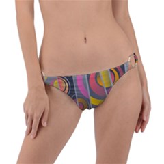 Abstract Colorful Background Grey Ring Detail Bikini Bottom