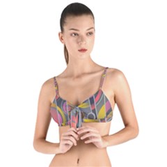 Abstract Colorful Background Grey Tie Up Cut Bikini Top by HermanTelo