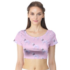 Dogs Pets Anima Animal Cute Short Sleeve Crop Top by HermanTelo