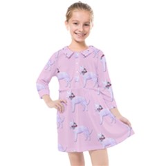 Dogs Pets Anima Animal Cute Kids  Quarter Sleeve Shirt Dress