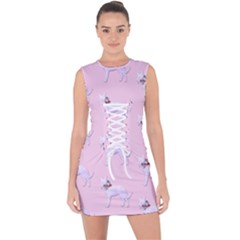 Dogs Pets Anima Animal Cute Lace Up Front Bodycon Dress