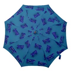 Cow Illustration Blue Hook Handle Umbrellas (medium)