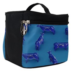 Cow Illustration Blue Make Up Travel Bag (small)