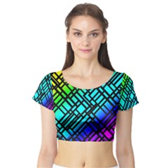 Background Texture Colour Short Sleeve Crop Top