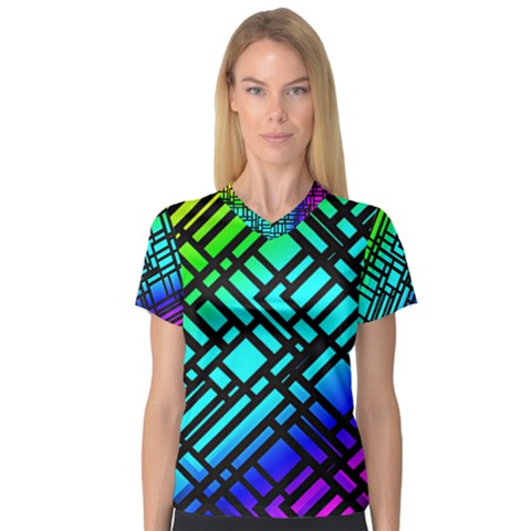 Background Texture Colour V-neck Sport Mesh Tee by HermanTelo