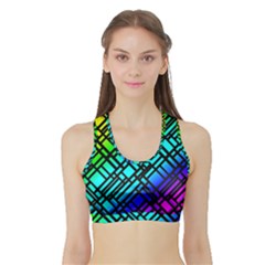 Background Texture Colour Sports Bra With Border by HermanTelo