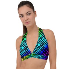 Background Texture Colour Halter Plunge Bikini Top