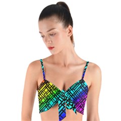 Background Texture Colour Woven Tie Front Bralet