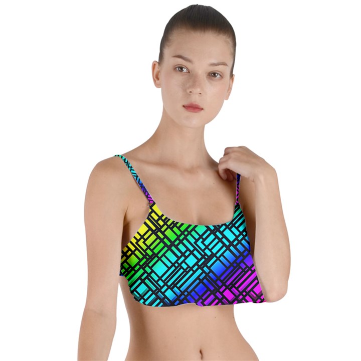 Background Texture Colour Layered Top Bikini Top 