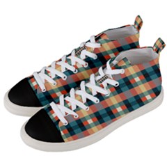 Texture Red Men s Mid-top Canvas Sneakers