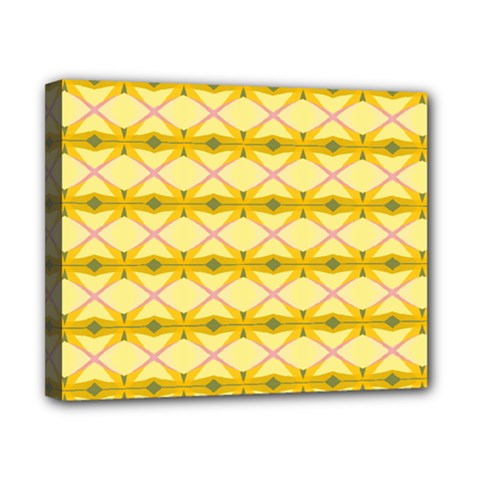 Pattern Pink Yellow Canvas 10  X 8  (stretched) by HermanTelo